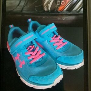 Under Armour Kids' Teal and Pink Sneakers